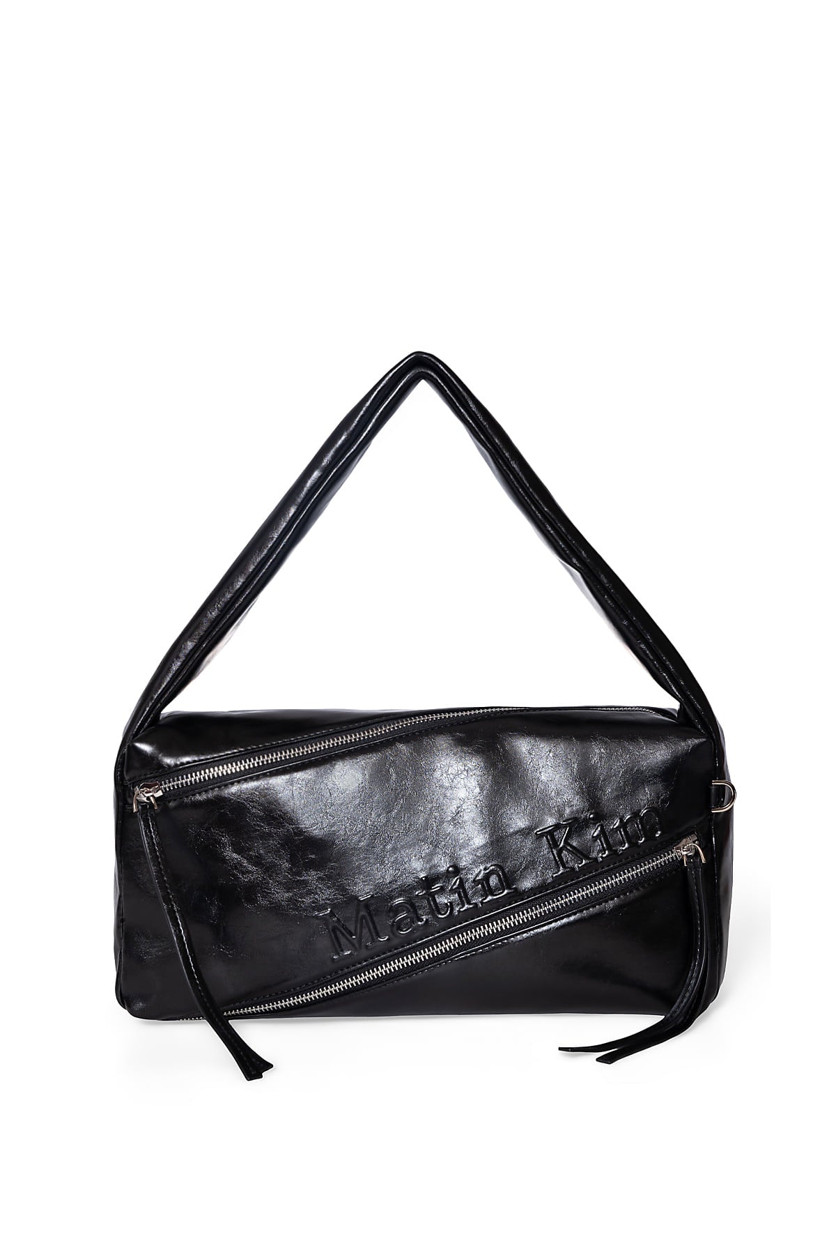 Matinkim Padded Diagonal Zipper Bag IN Black