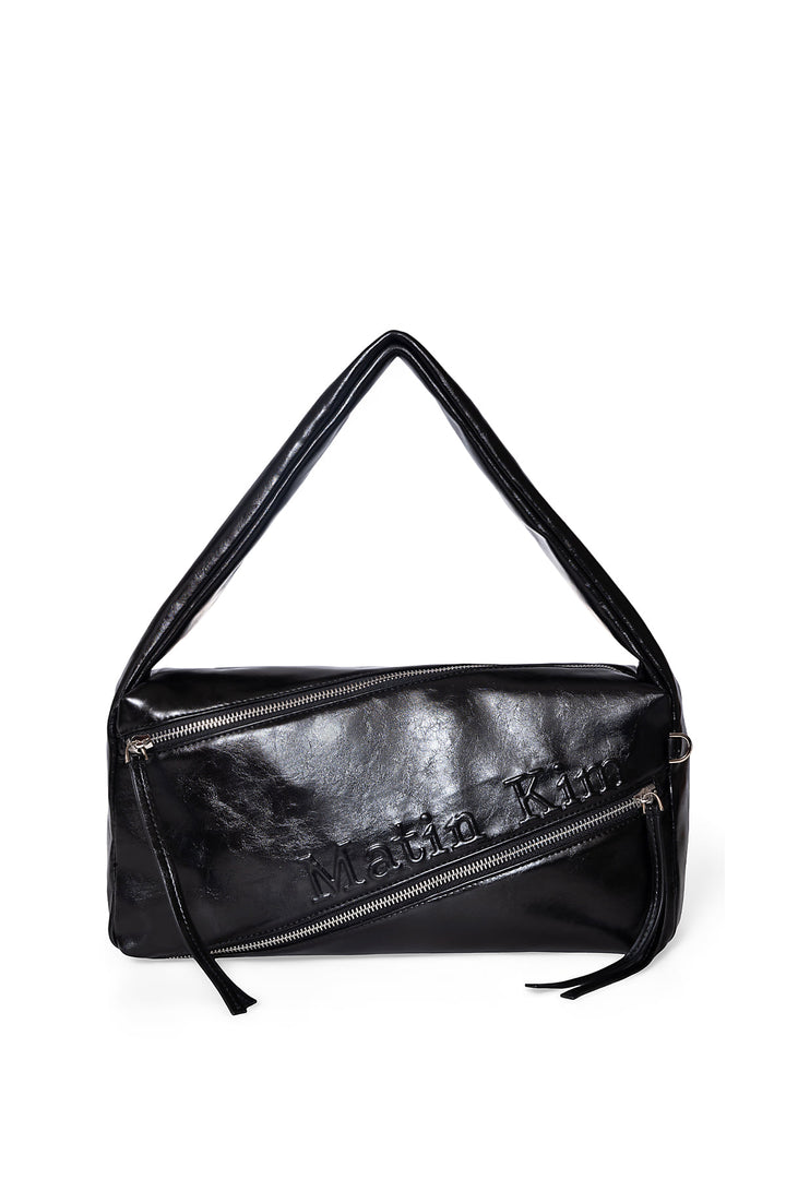 Matinkim Padded Diagonal Zipper Bag IN Black