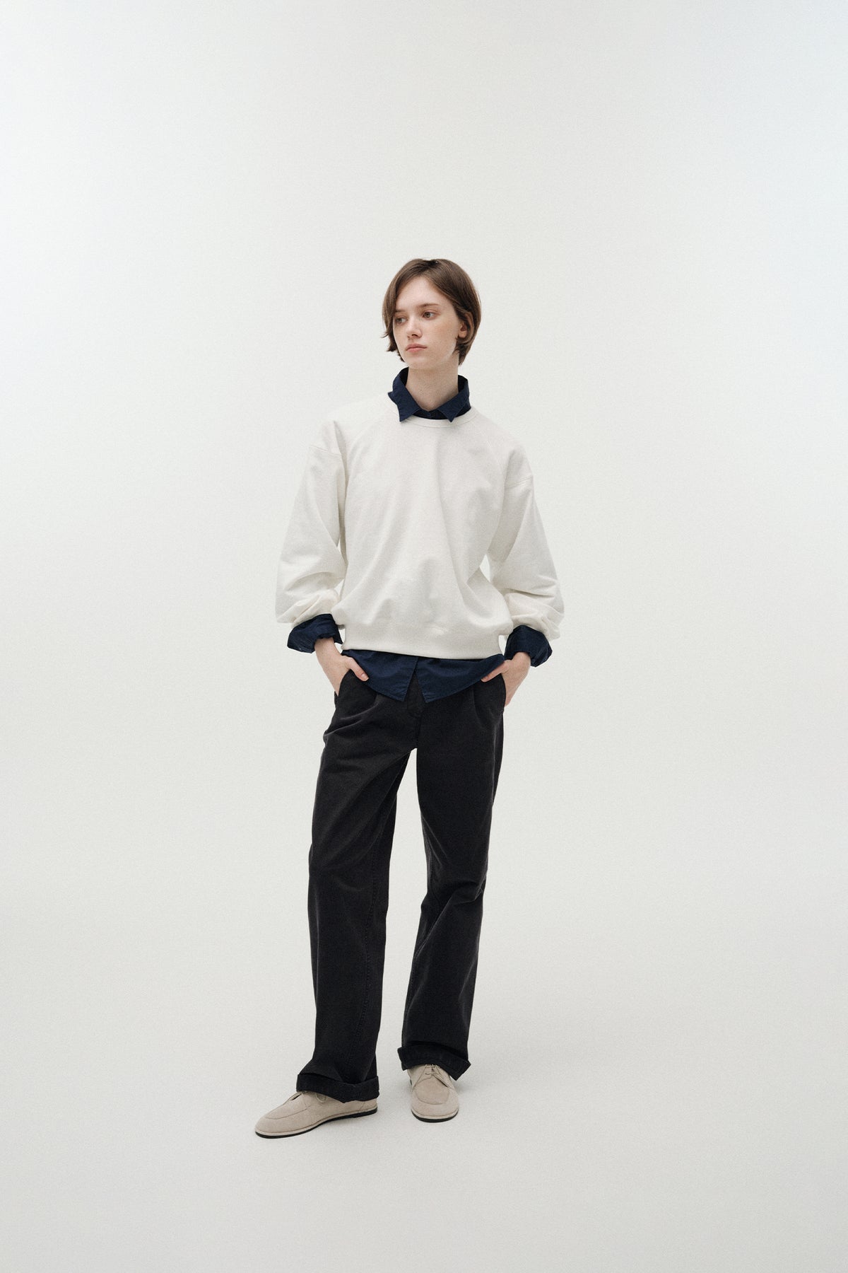 Nothing Written Cotton crewneck sweatshirt (White)