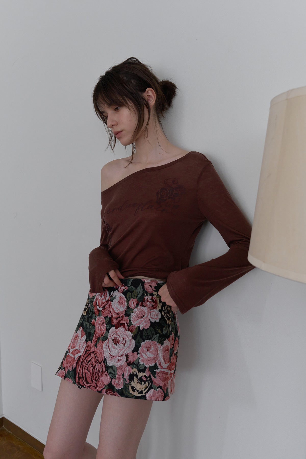 Overdueflair Textured Micro Mini Skirt Rose