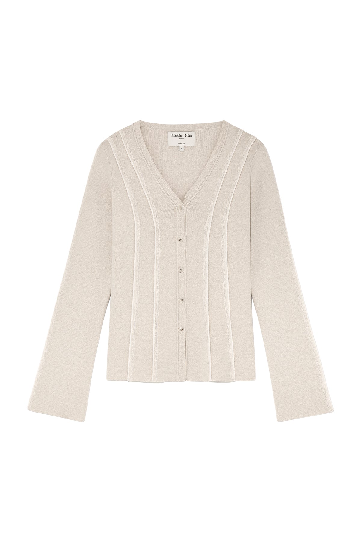 Matinkim Cut Line Slim Cardigan IN Beige