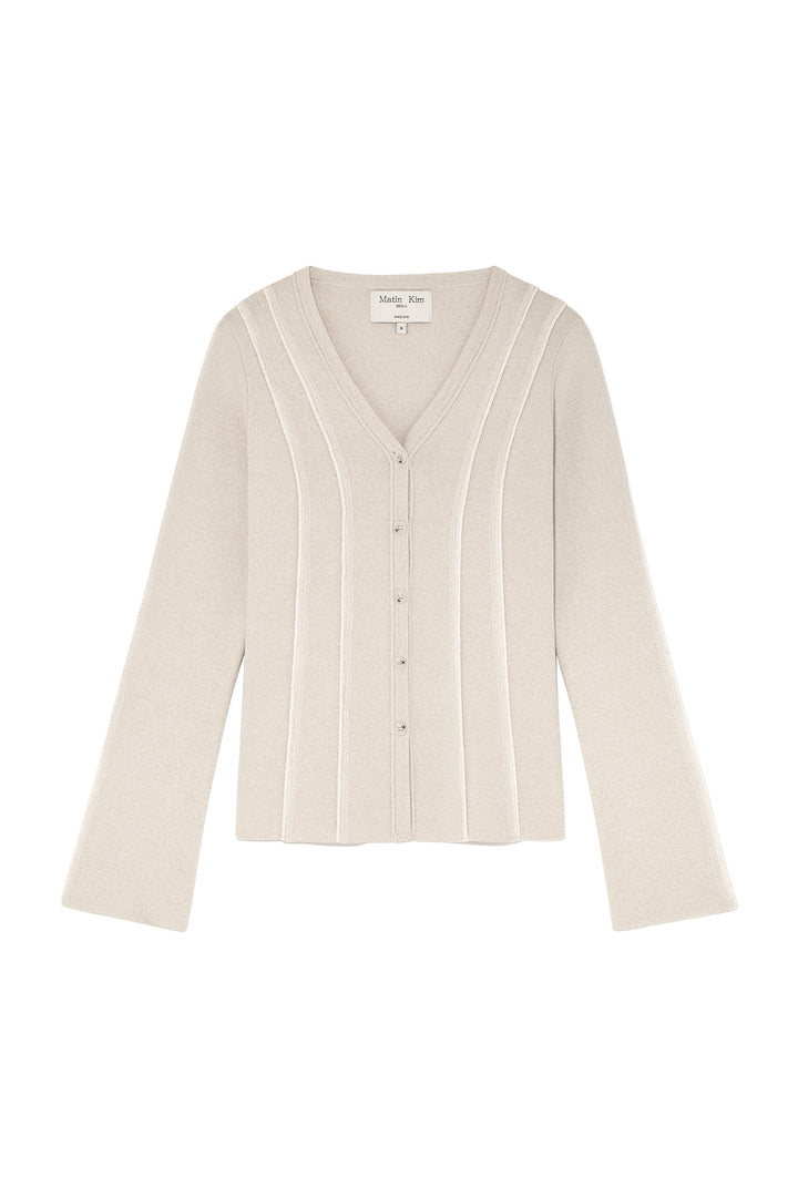 Matinkim Cut Line Slim Cardigan IN Beige