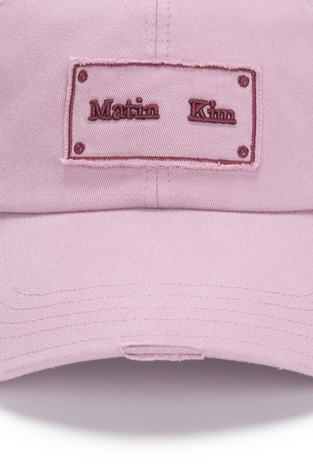 [matinkim] SQUARE LOGO CUTOUT BALL CAP IN PINK