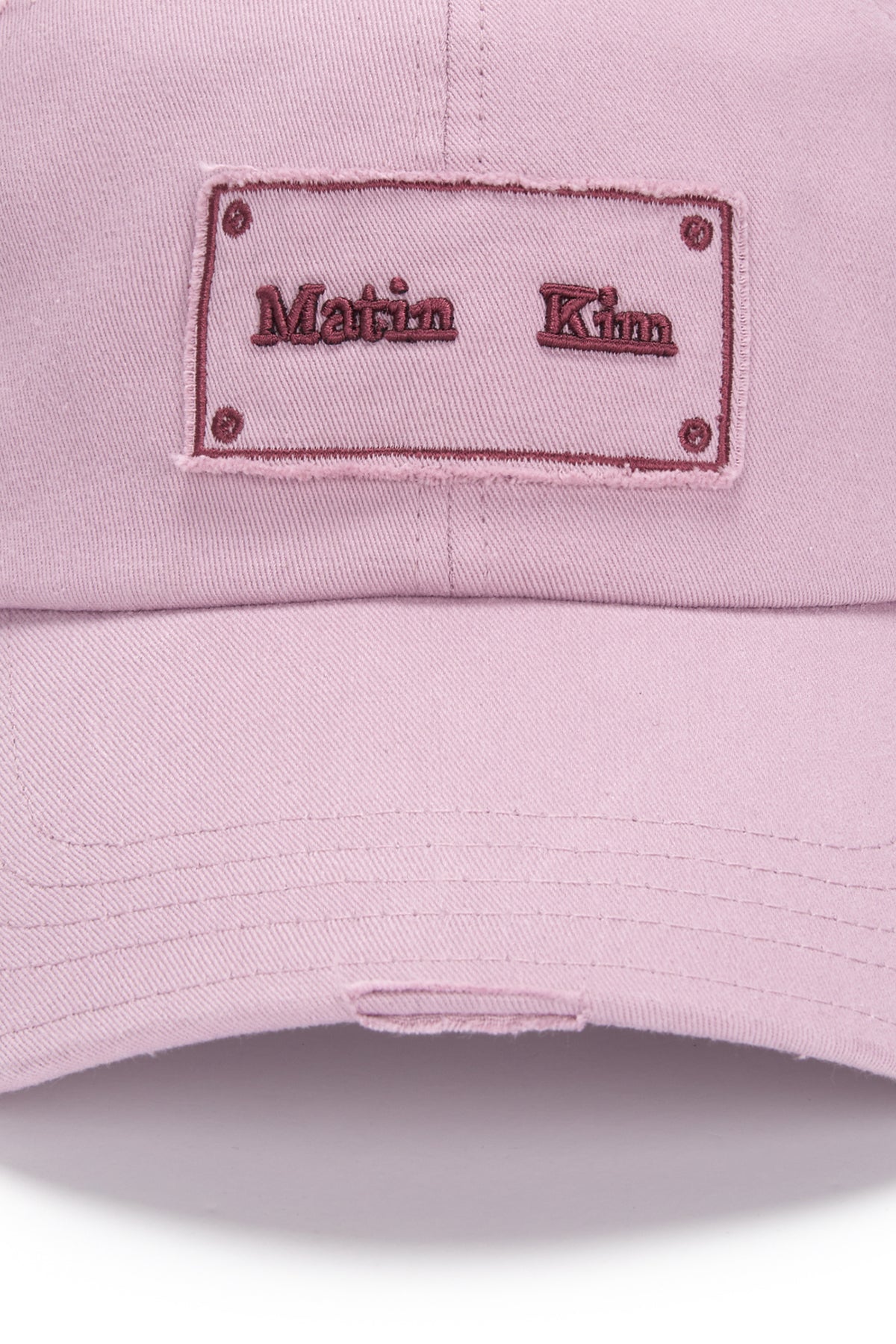 [matinkim] SQUARE LOGO CUTOUT BALL CAP IN PINK