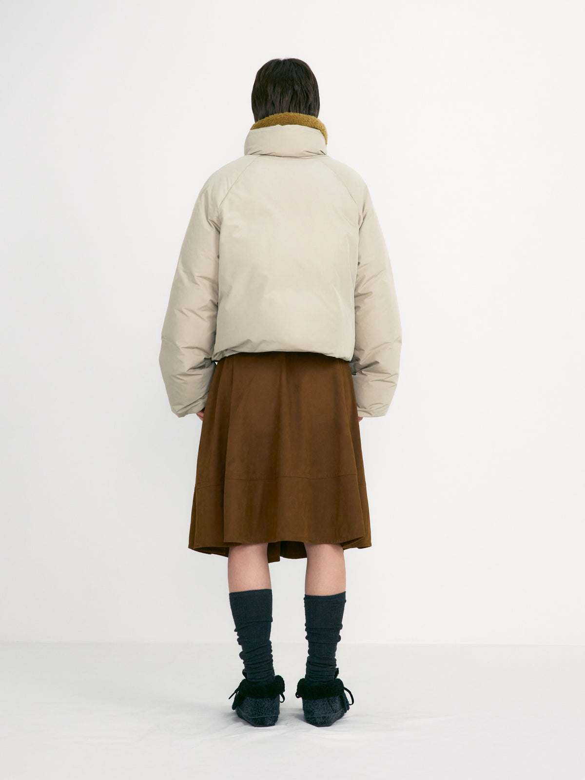 Low Classic Suede Belted Skirt Brown