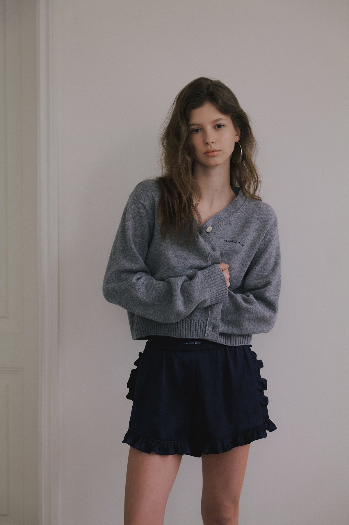 Overdueflair Overdue Wool V-Neck Cardigan Grey