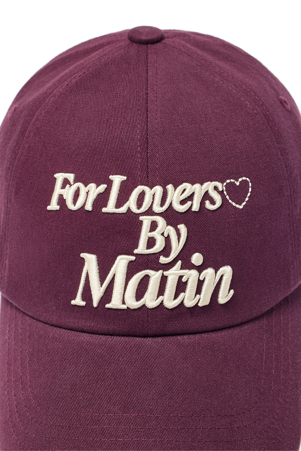 [matinkim] FOR LOVERS LOGO POINT BALL CAP IN BURGUNDY