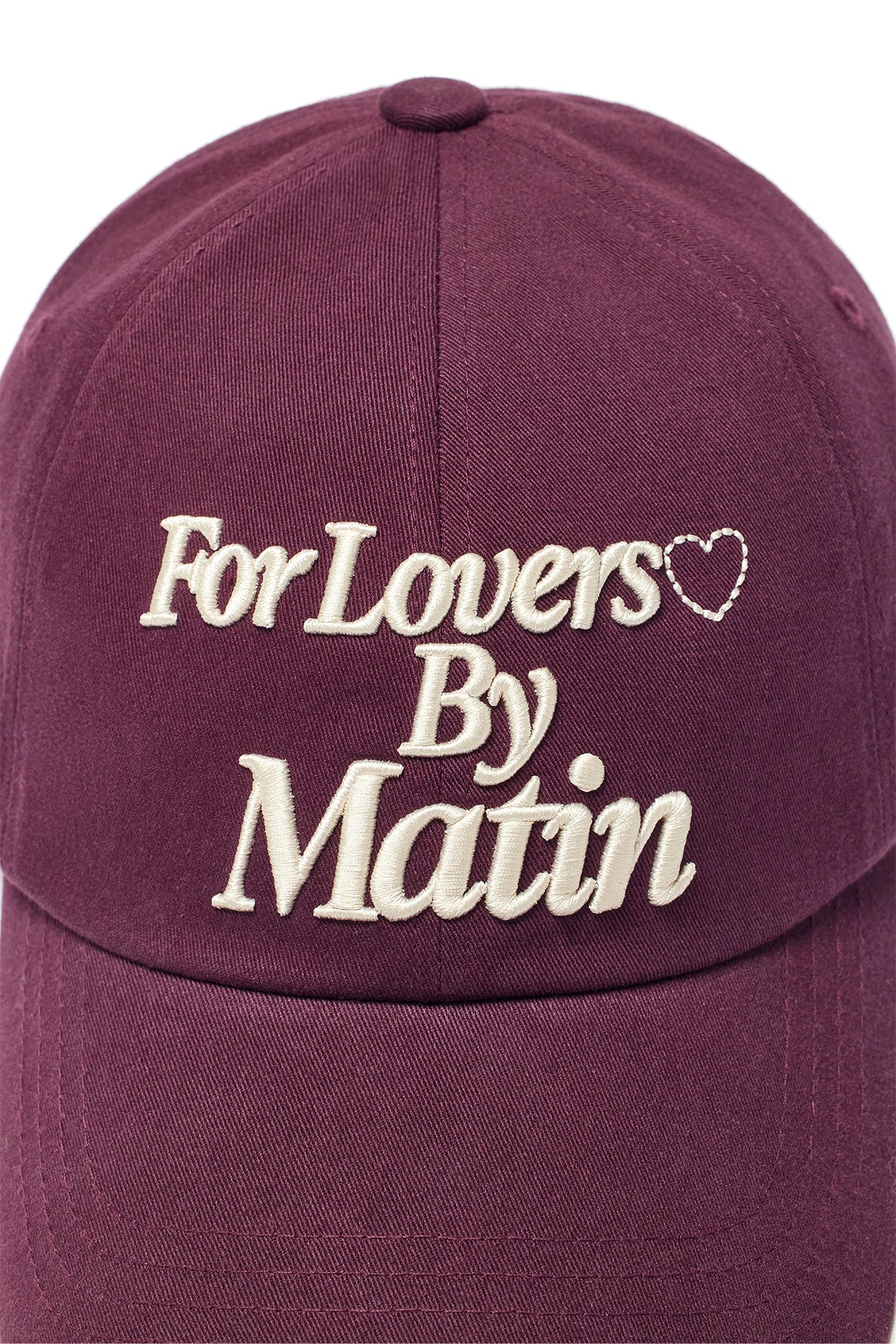 [matinkim] FOR LOVERS LOGO POINT BALL CAP IN BURGUNDY