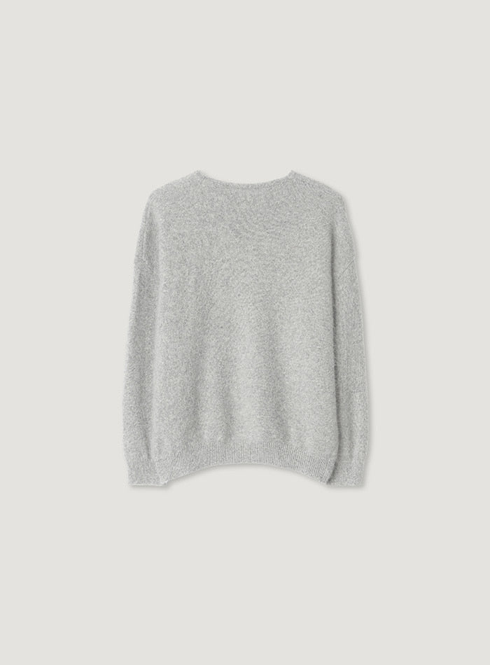 Mango Maniplease Ainee Angora Knit Light Grey