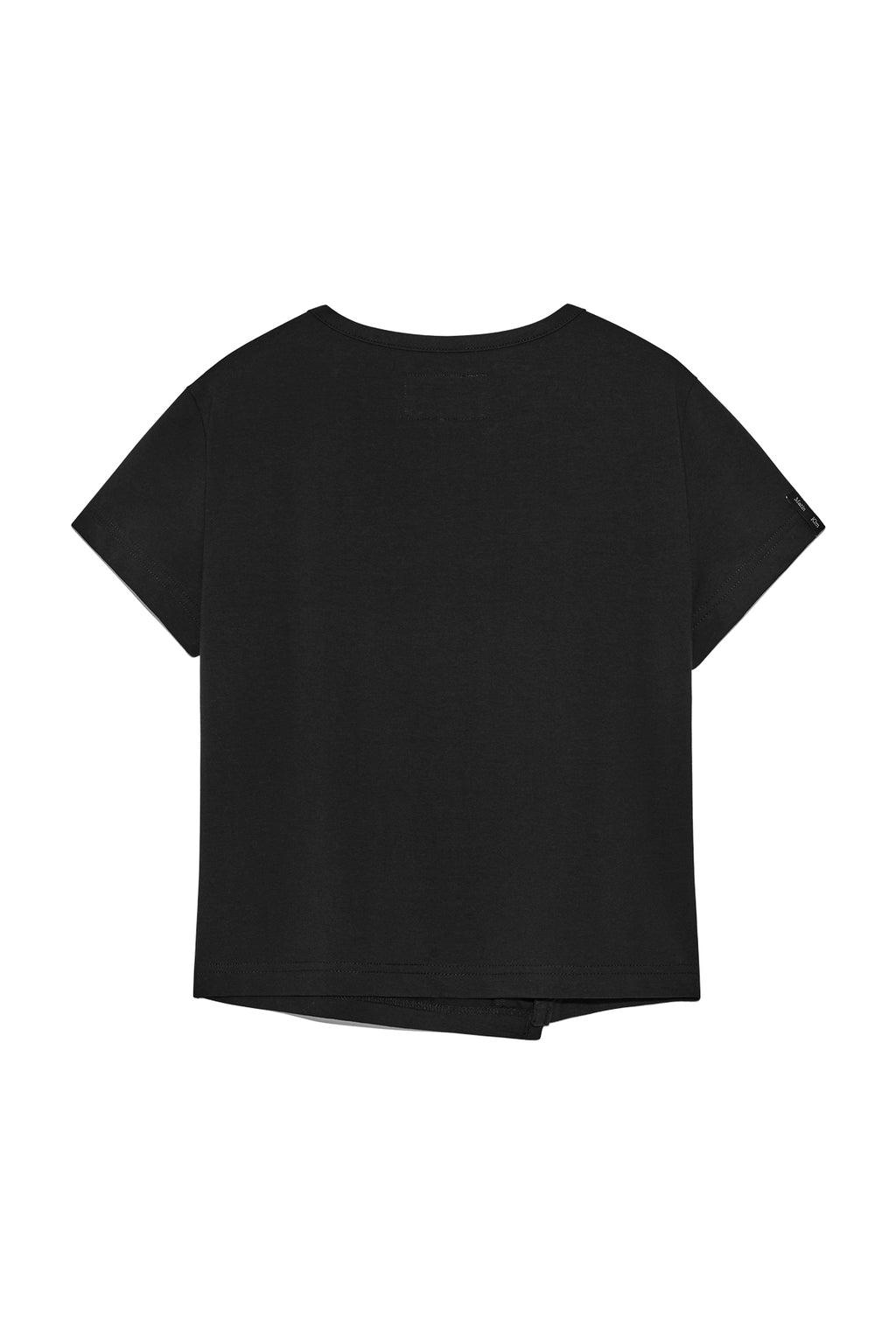 [matinkim] SLIT BUTTON POINT CROP TOP IN BLACK