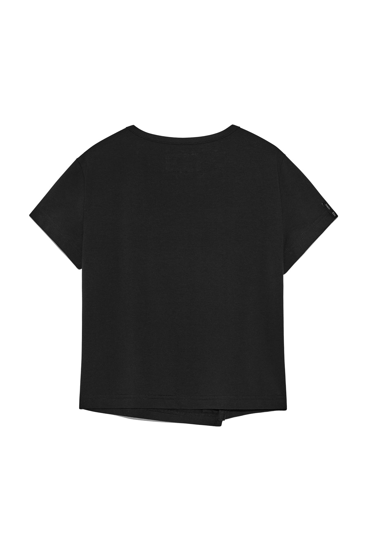 [matinkim] SLIT BUTTON POINT CROP TOP IN BLACK
