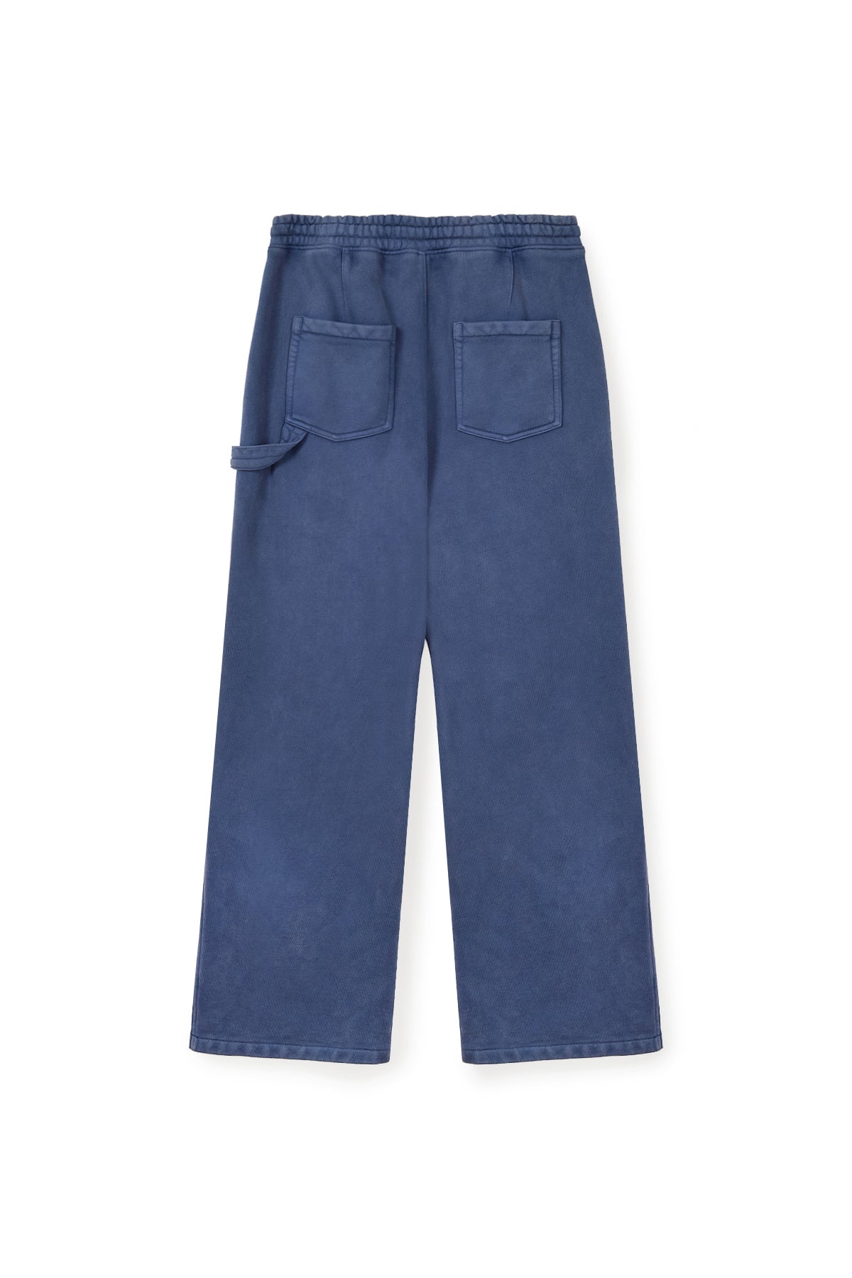 [matinkim] CUT OUT WASHED SWEATPANTS FOR MEN IN BLUE