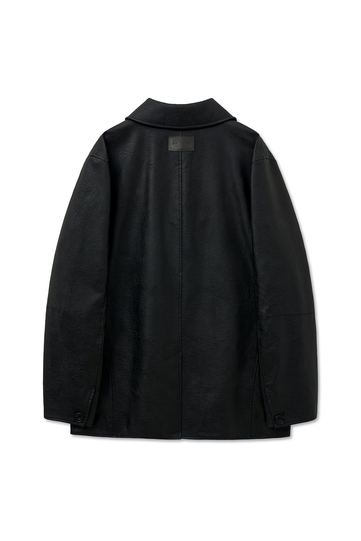 Matinkim Faux Leather Double Jacket For Men IN Black