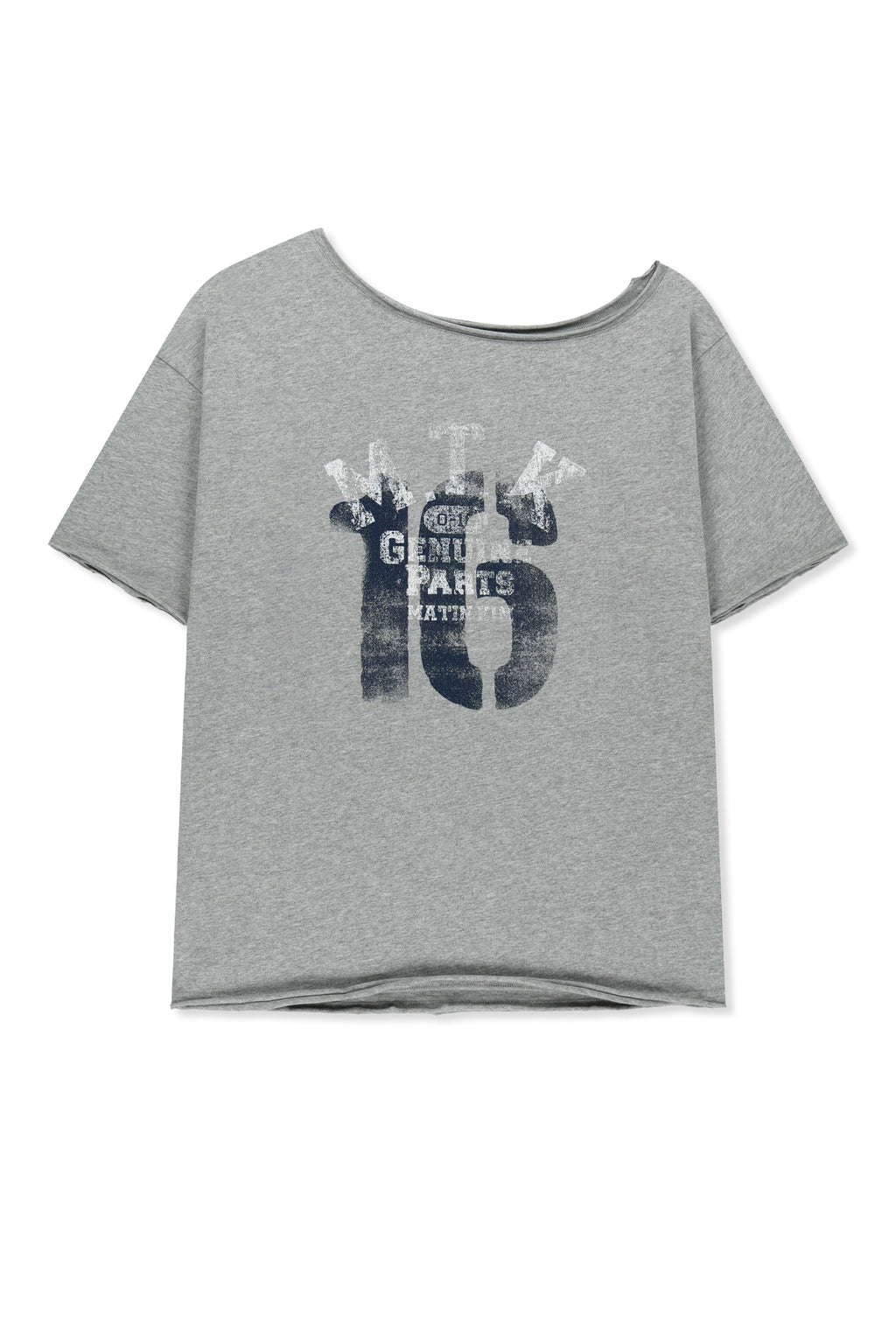 [matinkim] Mtk 16 Graffiti Logo Asymmetric Top IN Grey
