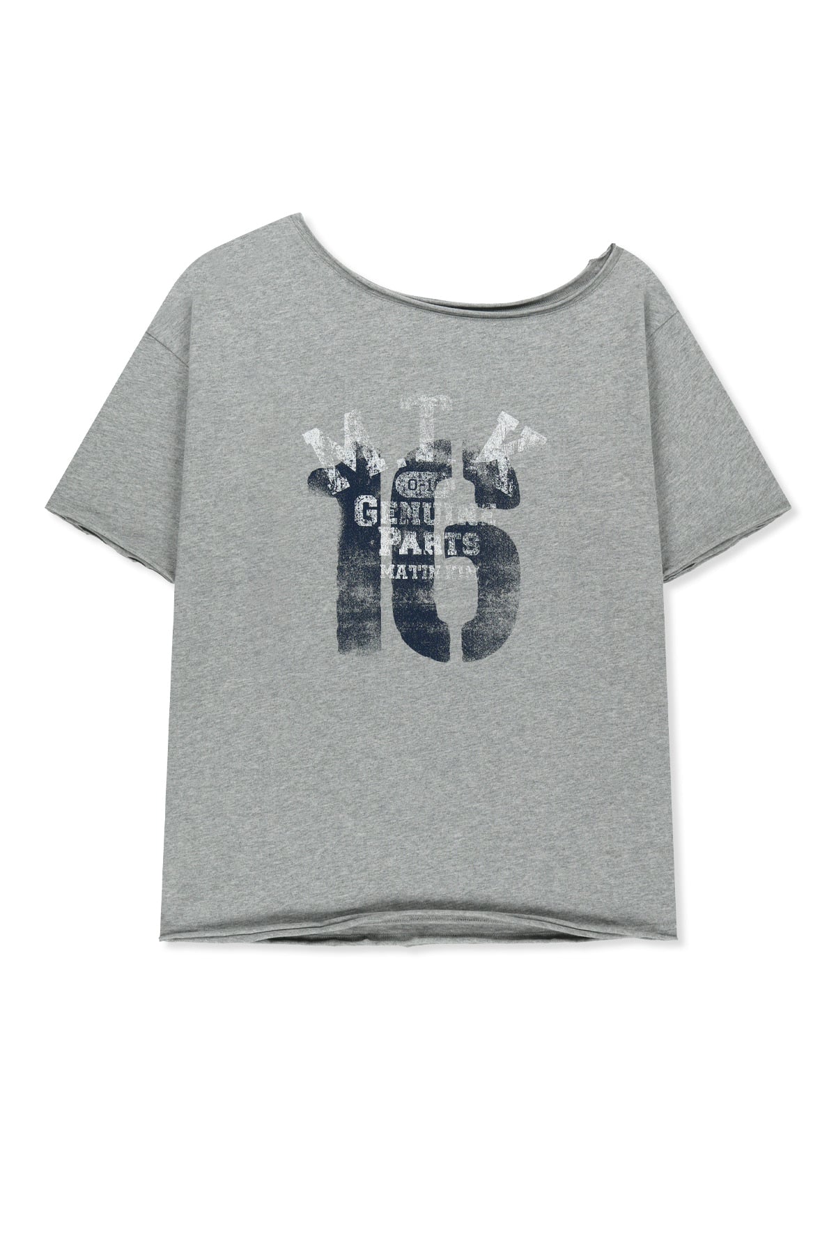 [matinkim] Mtk 16 Graffiti Logo Asymmetric Top IN Grey