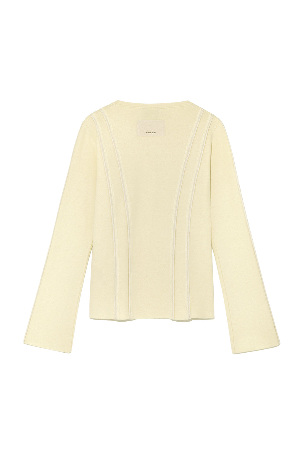 [matinkim] CUT LINE SLIM CARDIGAN IN LIME
