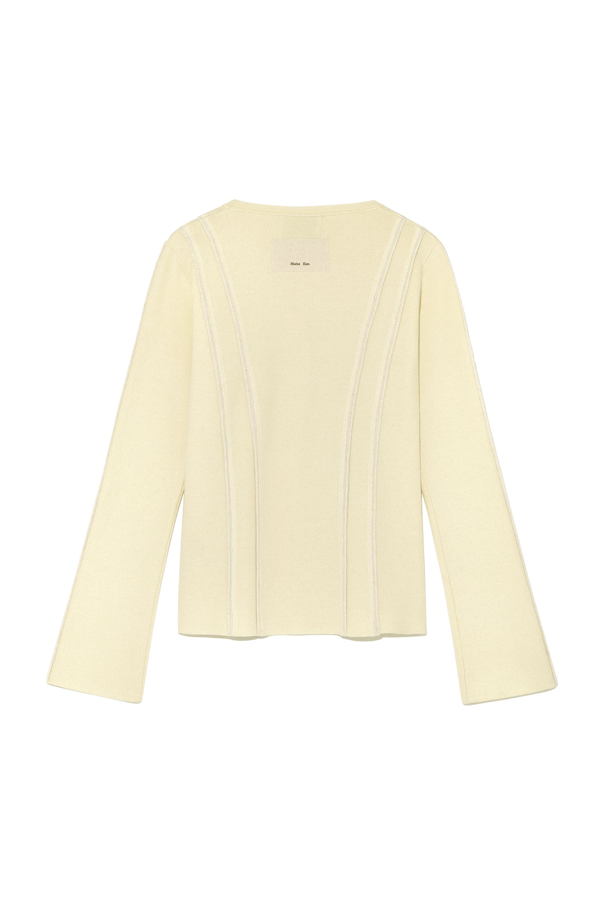 [matinkim] CUT LINE SLIM CARDIGAN IN LIME