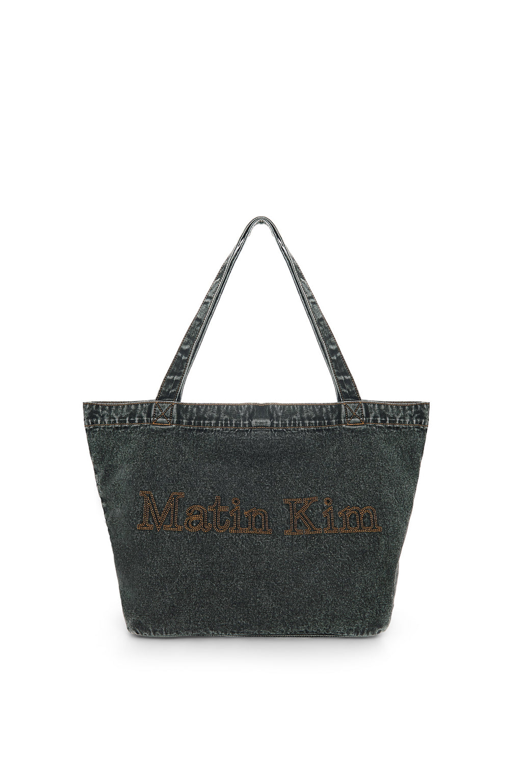 [matinkim] Matin Stitch Denim Shoulder Bag IN Black
