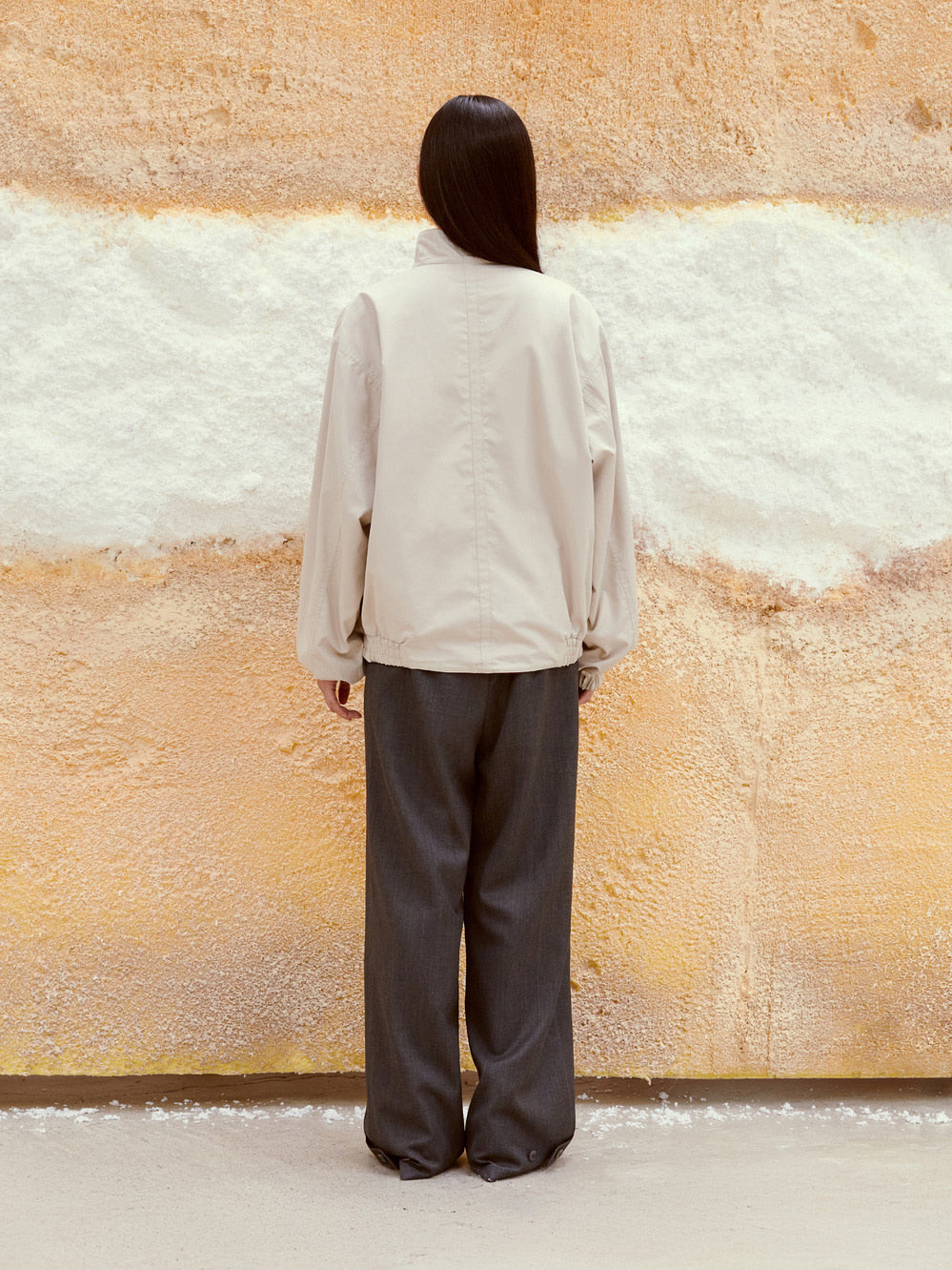Low Classic Double Waist Trousers Melange Grey