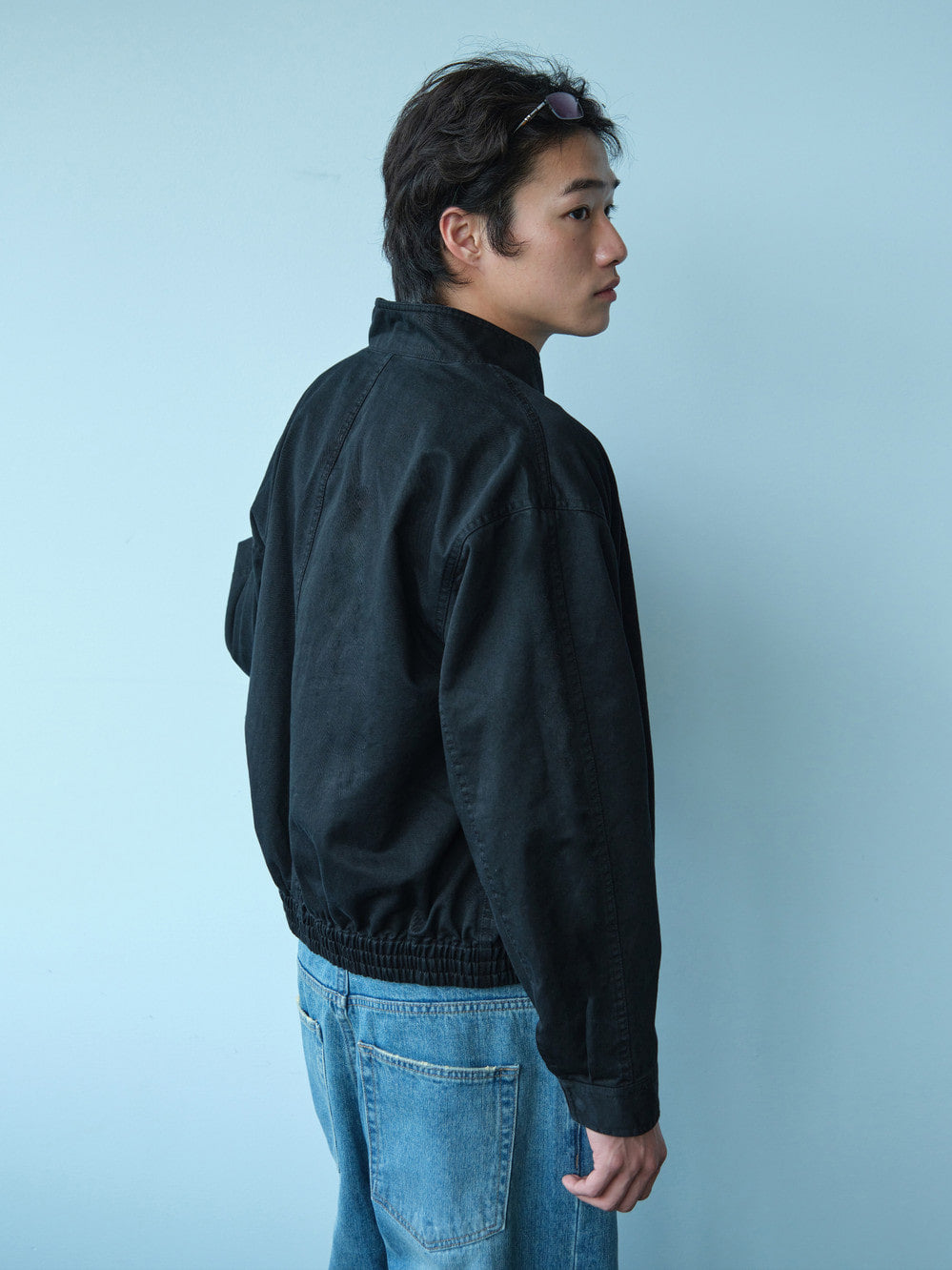 Low Classic Washed Cotton Jumper Black
