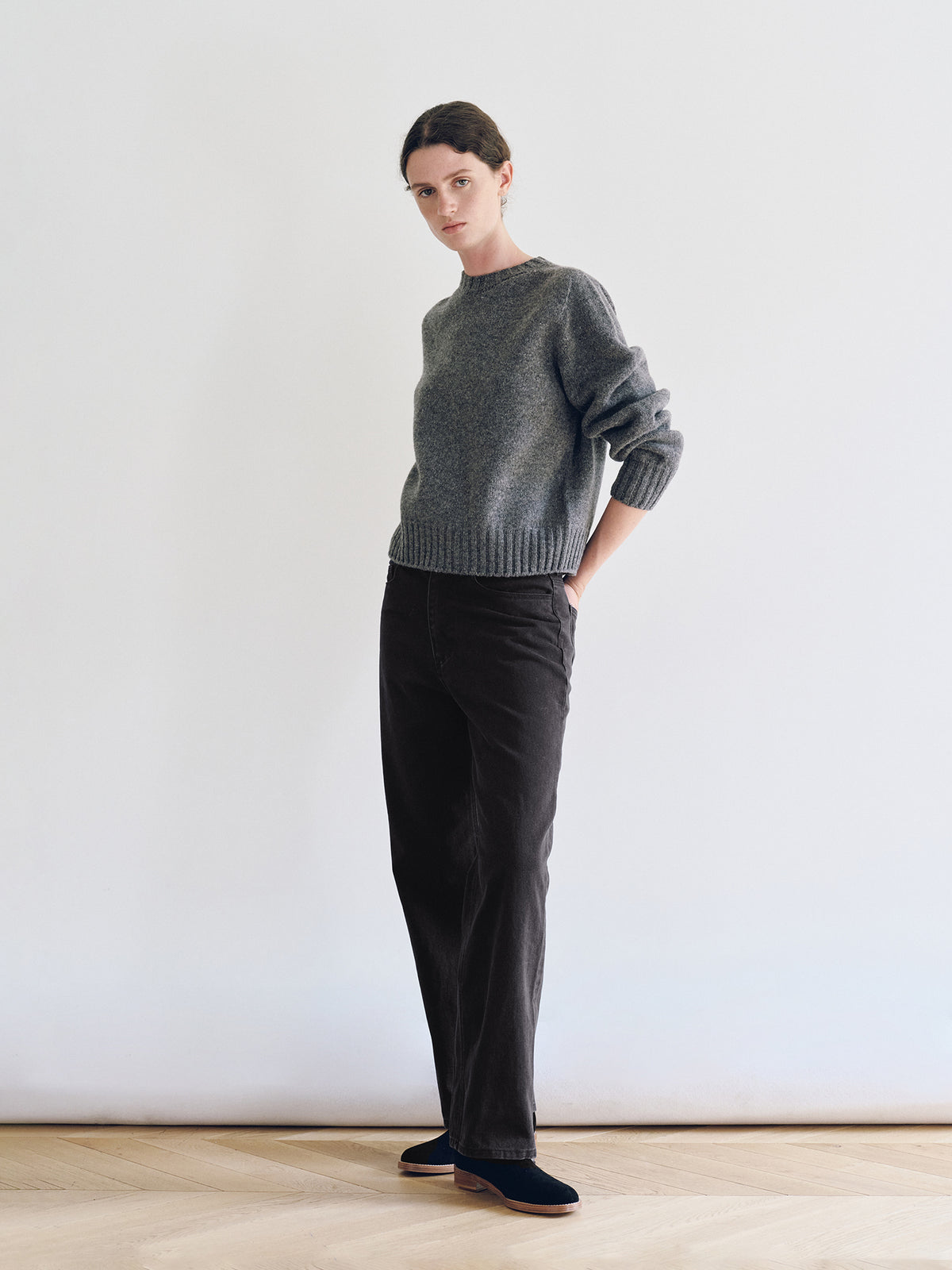 Nothing Written Bunny Wool Pullover Knit (Gray)