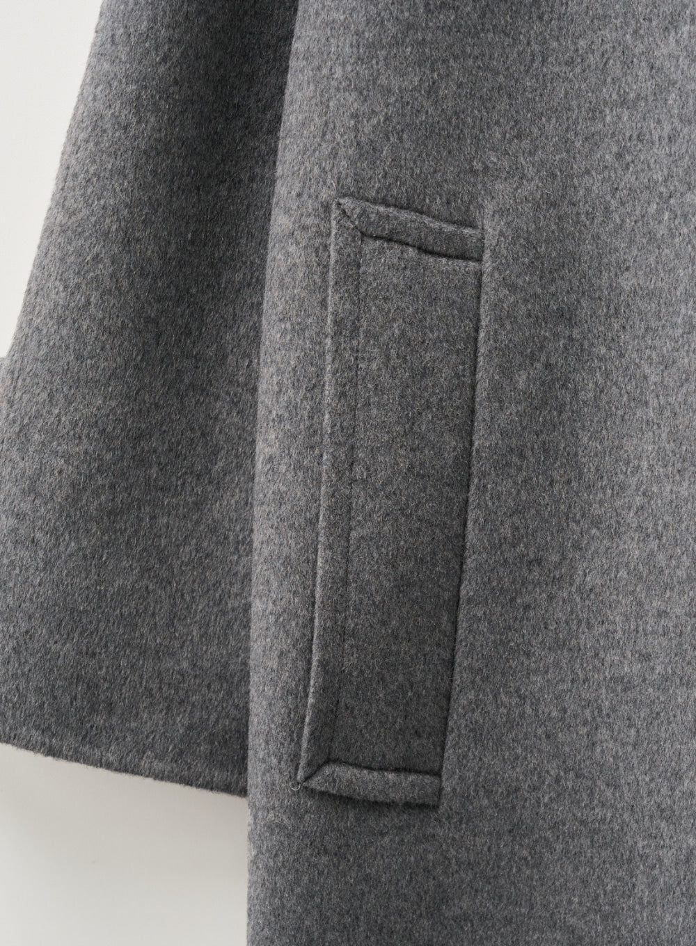 [satur] (W) A-Line Wool Blend Single Coat - Gray