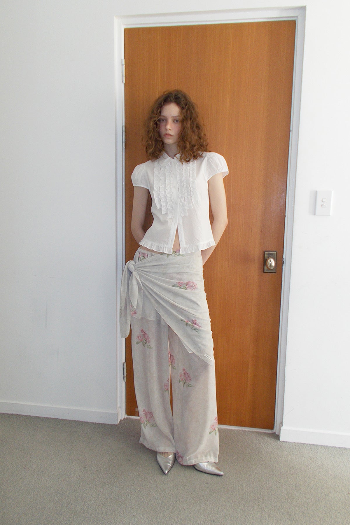 Overdueflair Vintage Rose Wrap Scarf Pants Rose