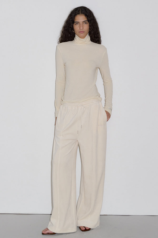 Overdueflair Two Way Velour Pants Cream