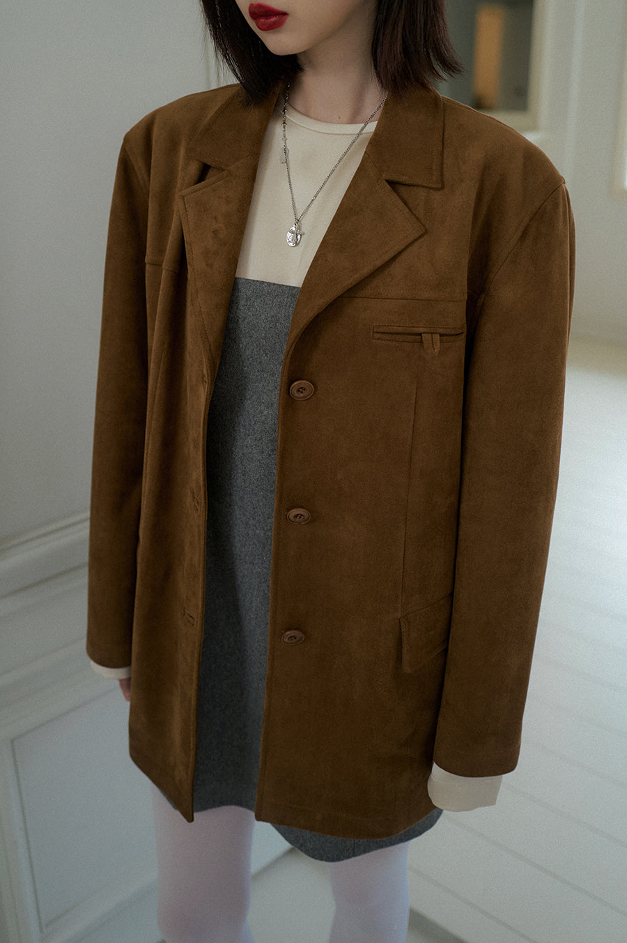 Overdueflair Classic Suede Jacket Camel