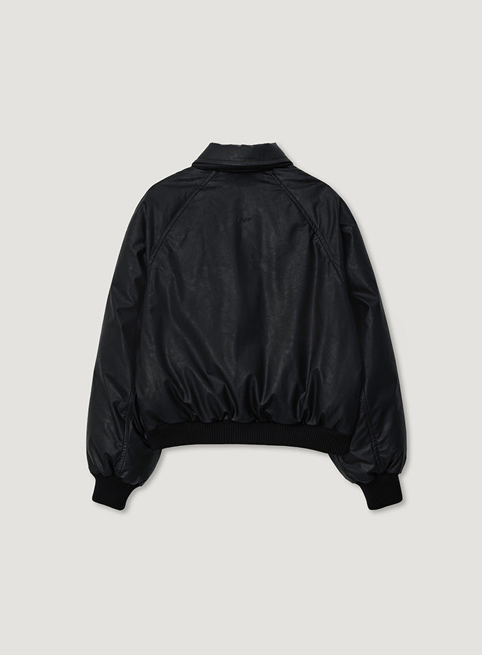 Mango Maniplease Bare Leather Down Jumper Black