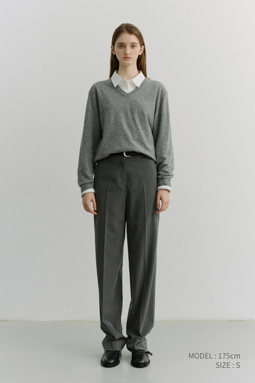 Dunst Unisex Soft V-Neck Sweater Melange Grey
