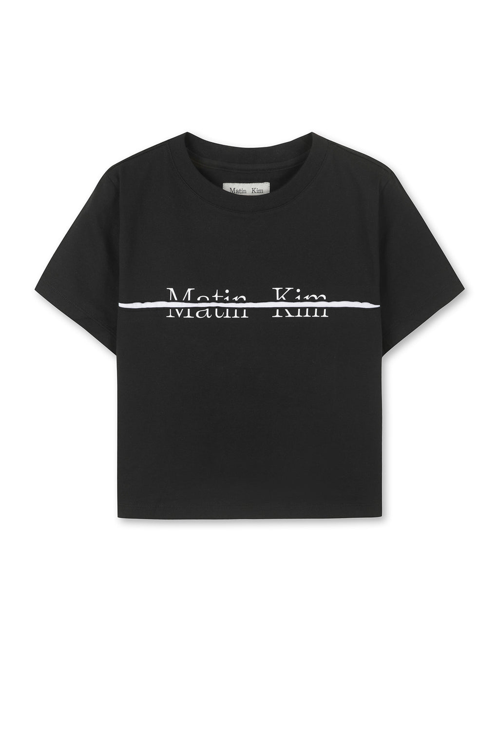 Matinkim Matin Kim Logo Cutted Crop Top IN Black