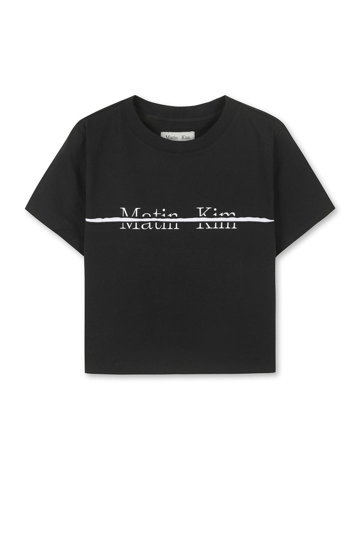 Matinkim Matin Kim Logo Cutted Crop Top IN Black