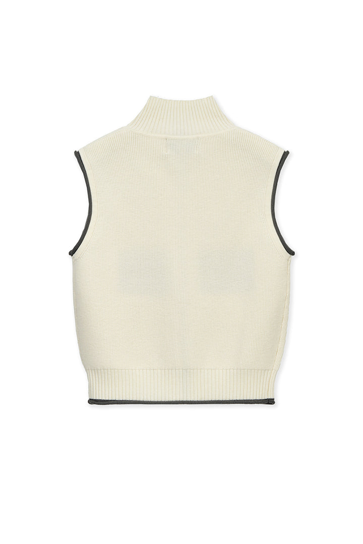 Matinkim Matin Spell Point Knit Zip UP Vest IN Ivory