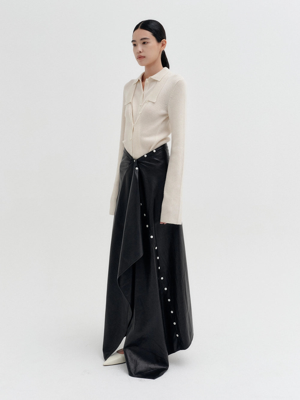 EENK Double Layer Front Cardigan - Ivory