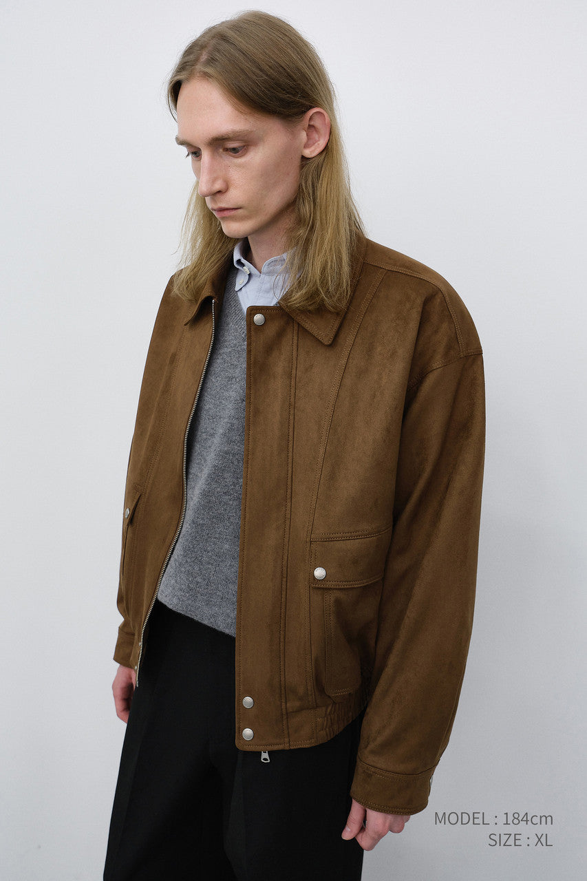 Dunst Unisex Suede Zip-Up Blouson Camel Suede