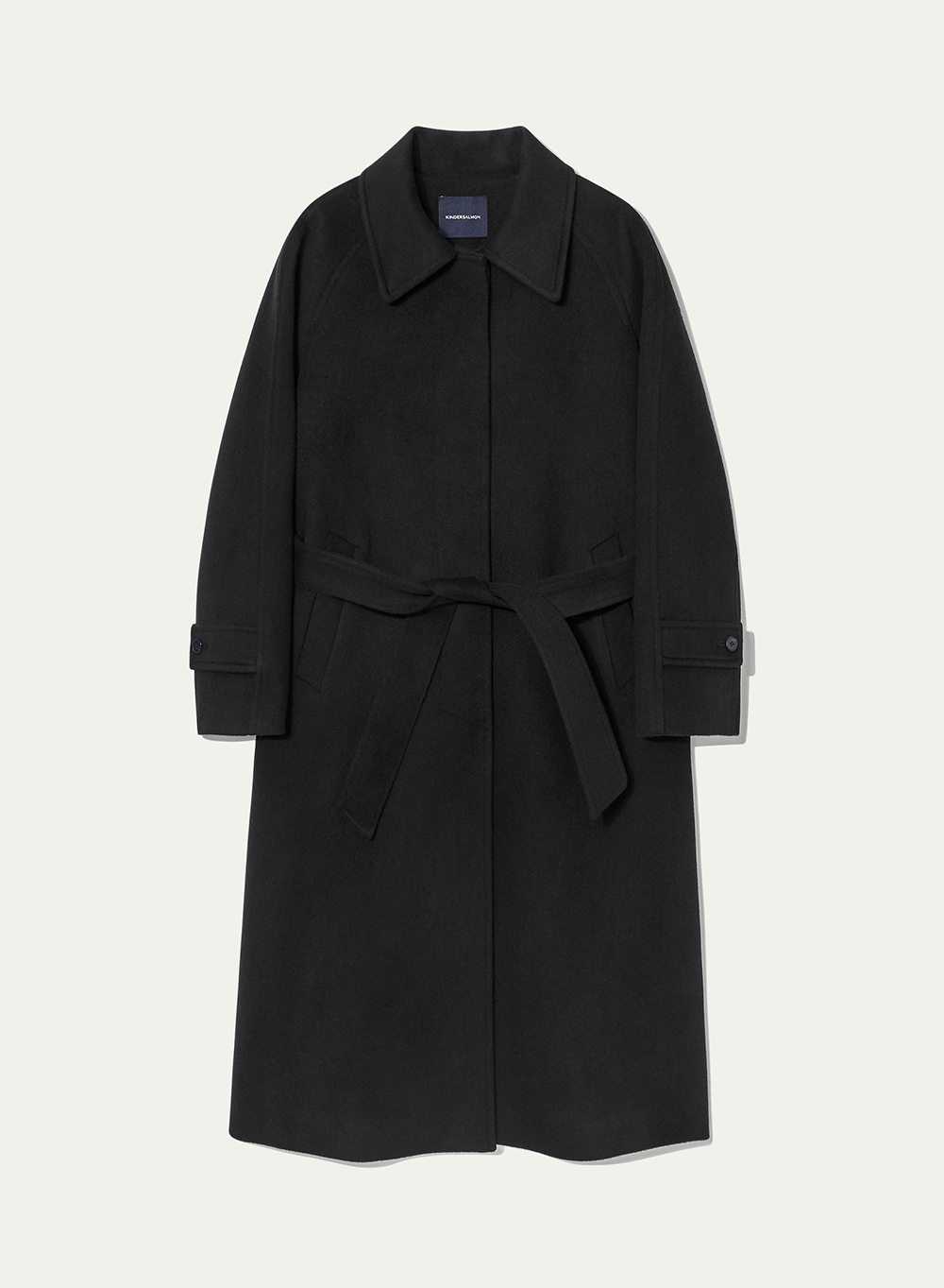 Kindersalmon Cashmere Single Coat Black