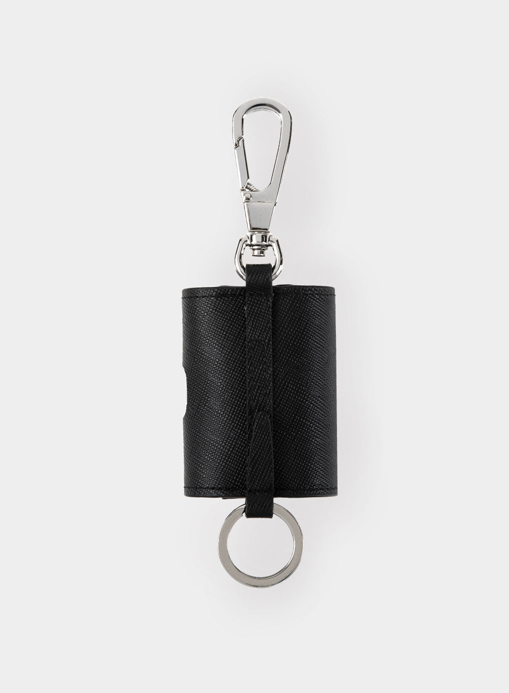 [satur] Satur Keyring Leather Airpods Case - Matt Black