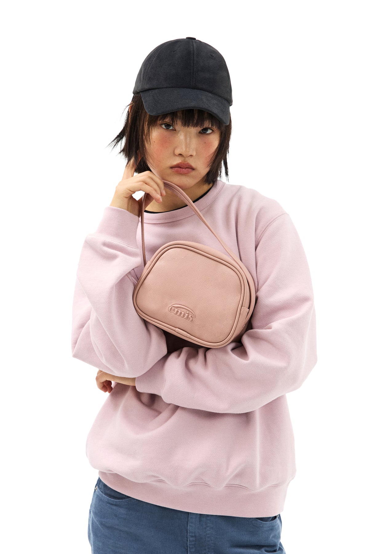 Emis Grain Camera Tote Bag-Pink