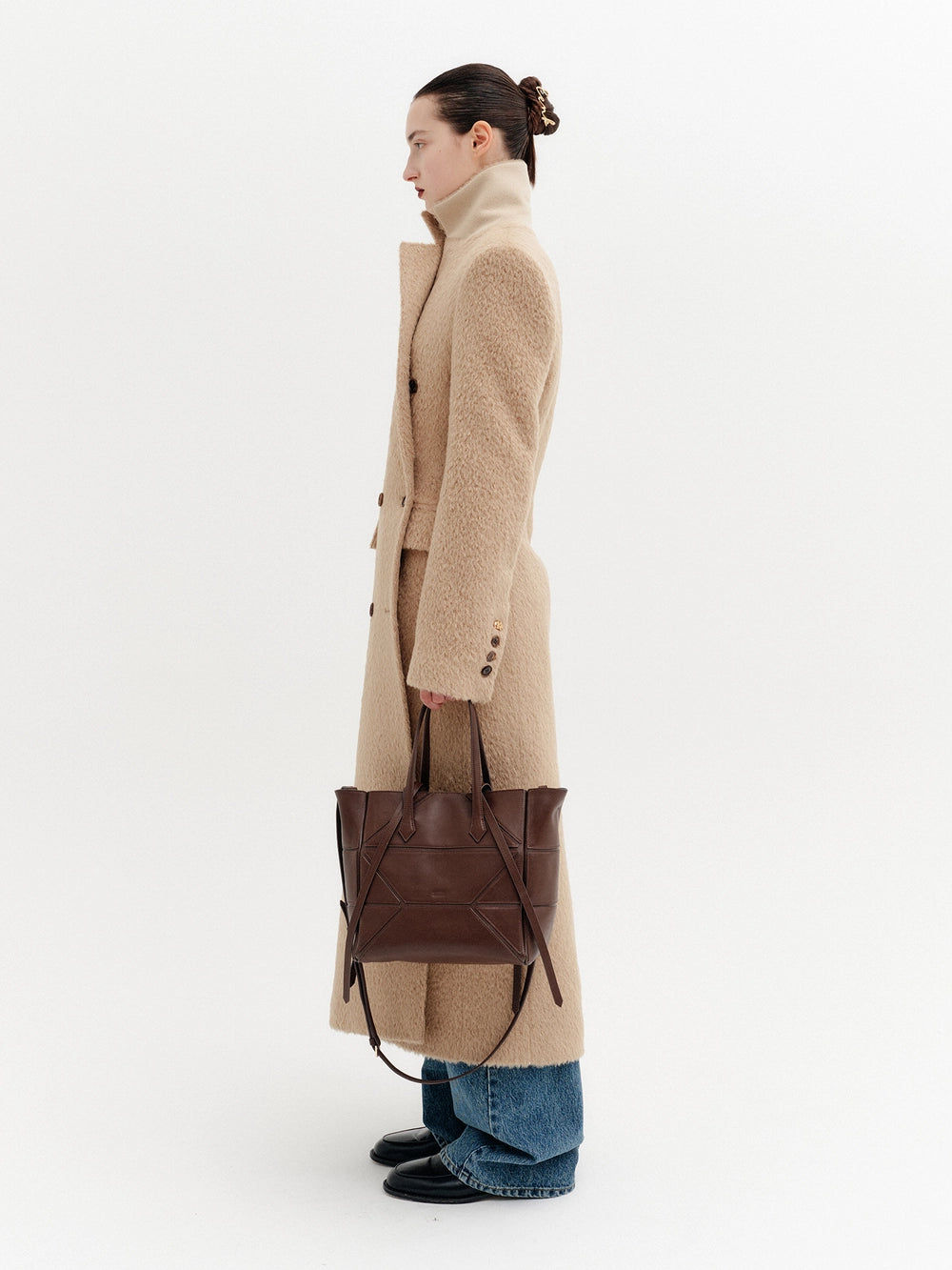EENK Tailored Wool Long Coat - Beige