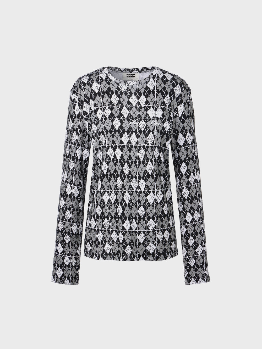 EENK Argyle Long Sleeve T-shirt - Black/White