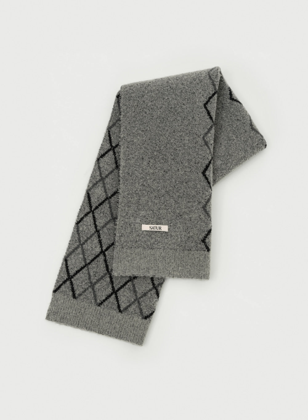 [satur] Argyle Muffler - Charcoal