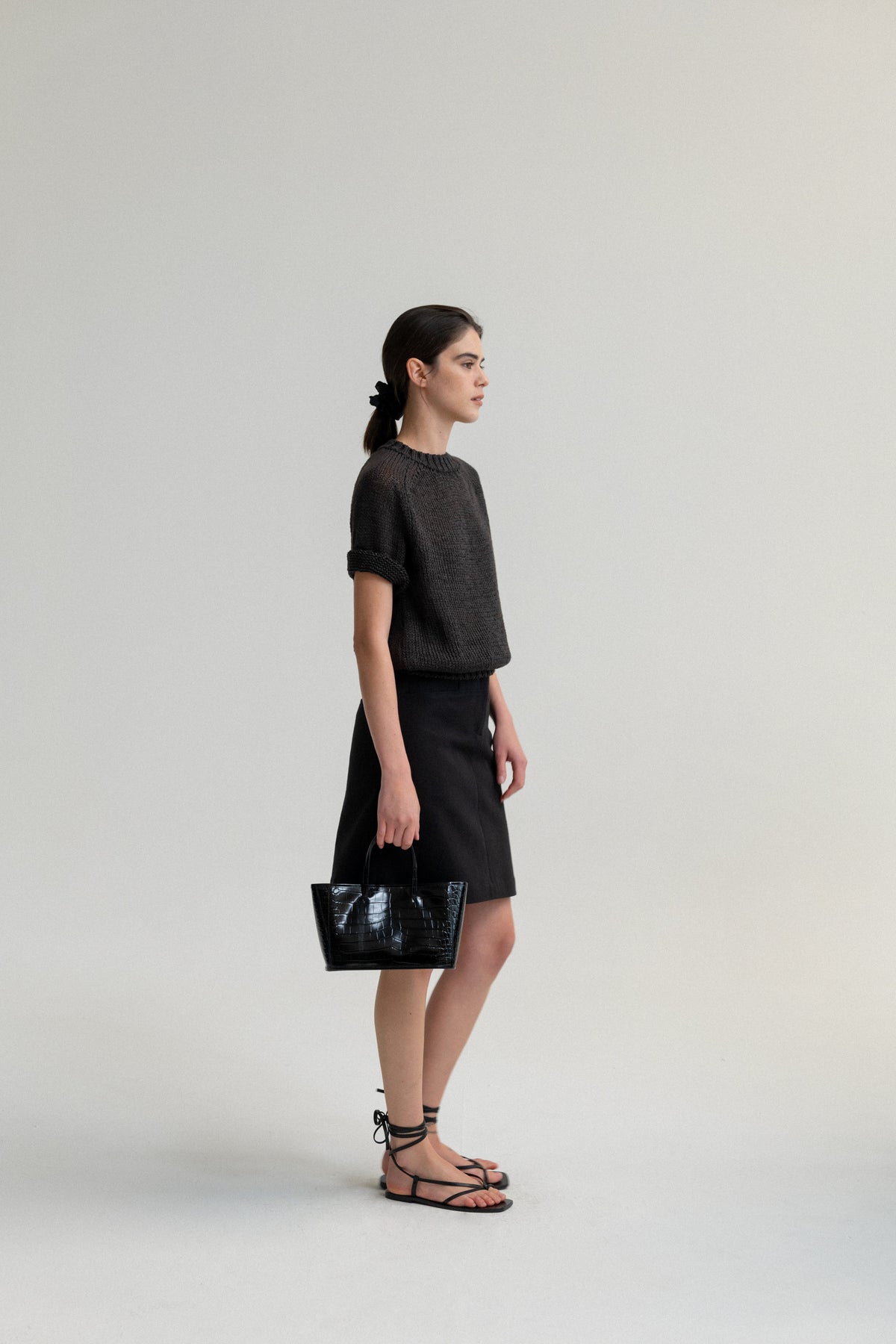 Nothing Written Ain croco tote bag (Black)