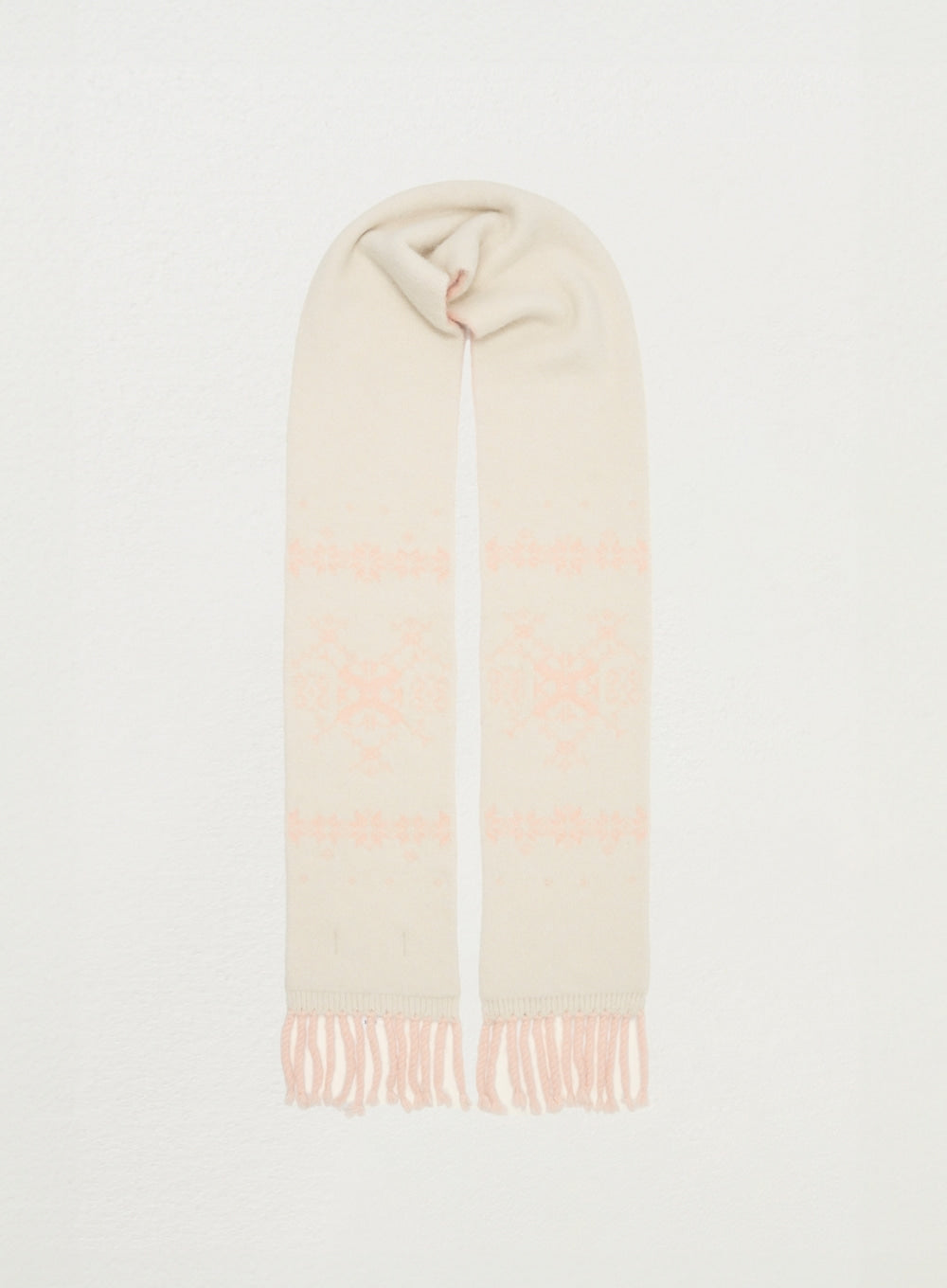 [satur] Nordic Intarsia Knit Muffler - Pink