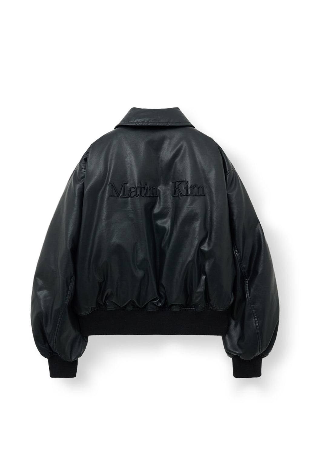 Matinkim Faux Leather Down Jumper For Women IN Black