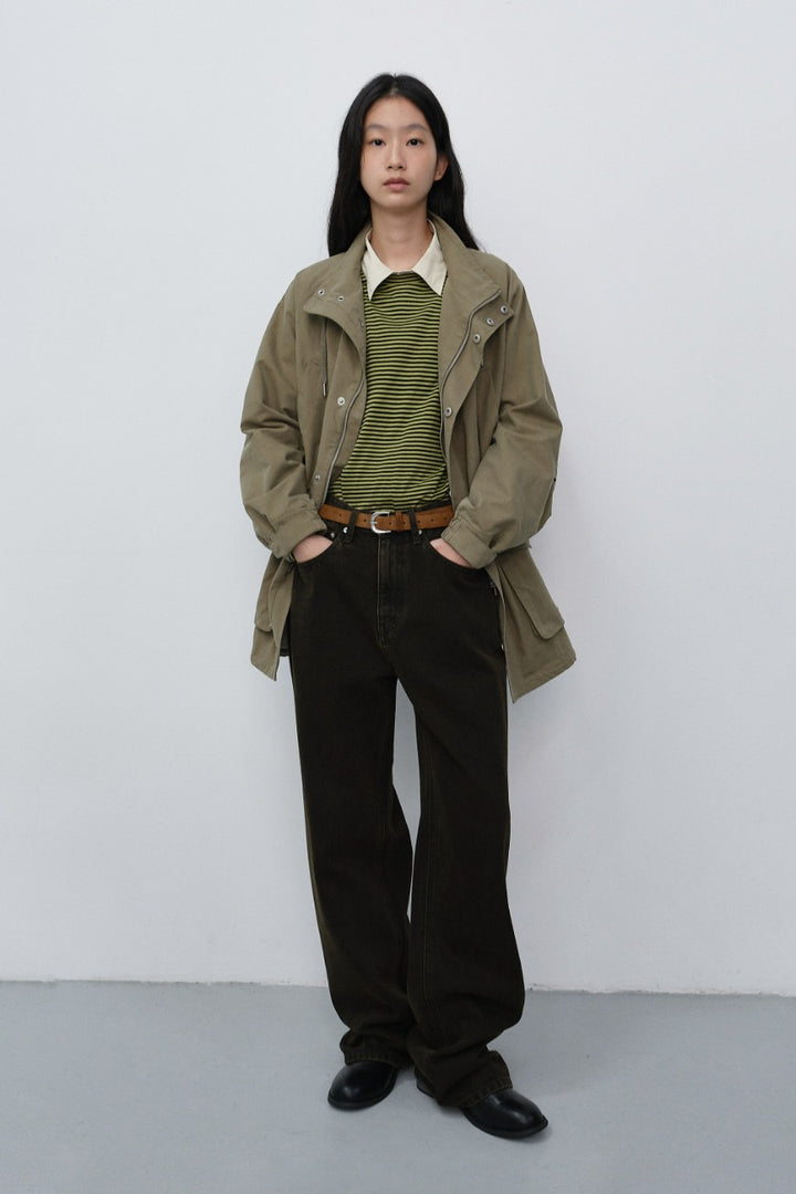 Dunst Relaxed Wide Jeans Dyed Brown