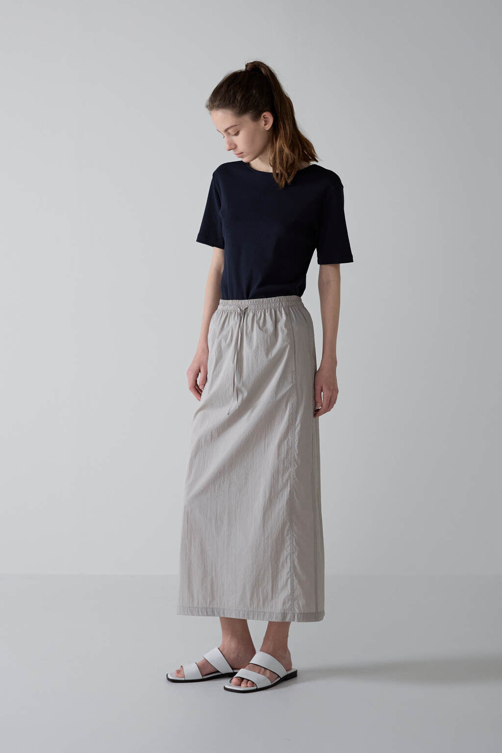 Facade Pattern Essential Banding Skirt soft grey