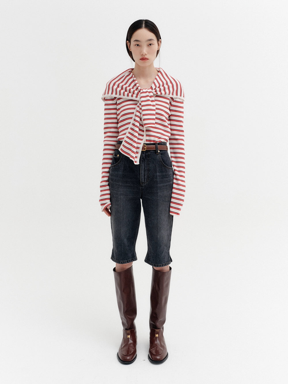 EENK Slit Detail Bermuda Shorts - Gray
