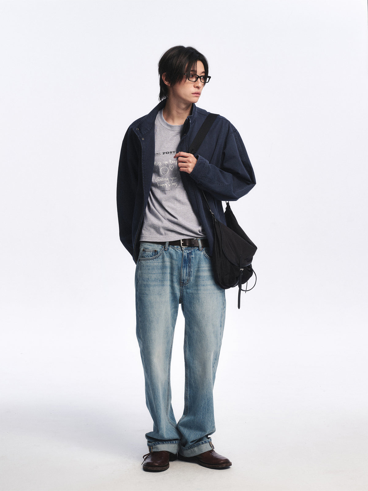 Low Classic Washed Cotton Jumper Navy Blue - Low Classic