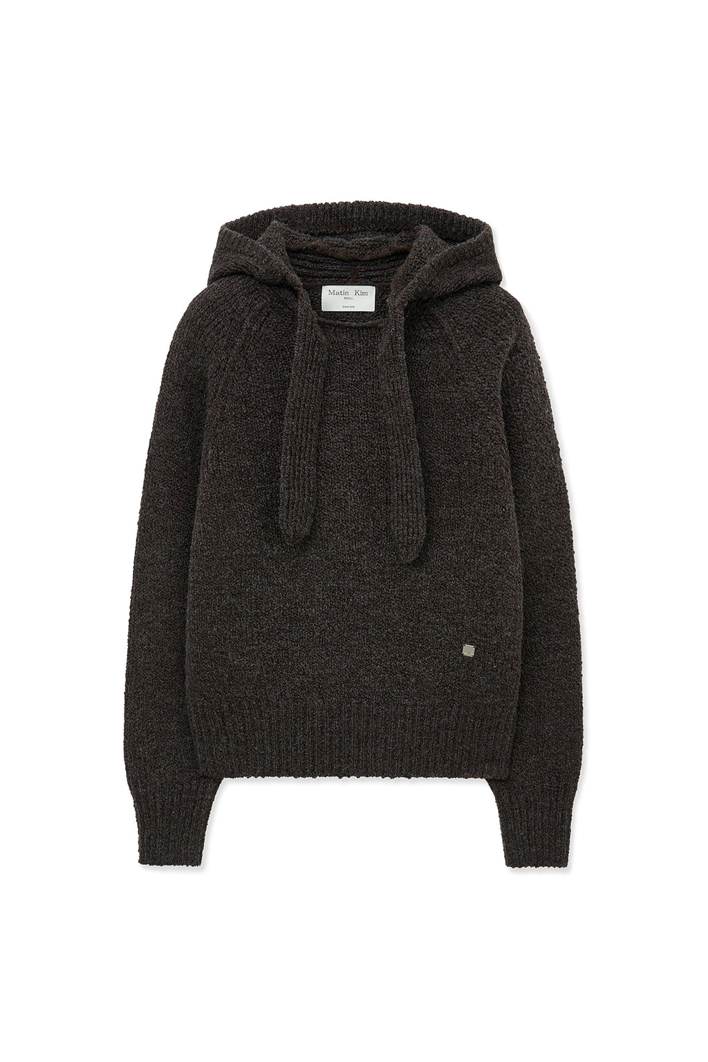 [matinkim] MUFFLER POINT HOODY PULLOVER IN BROWN